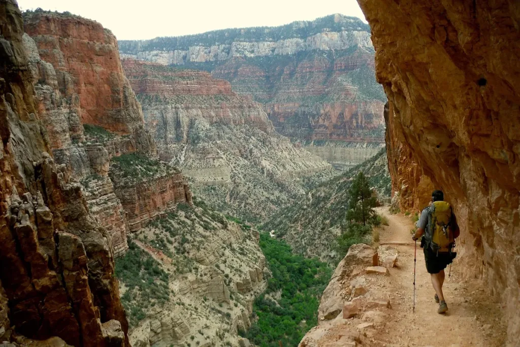 Grand canyon north kaibab trail hiker