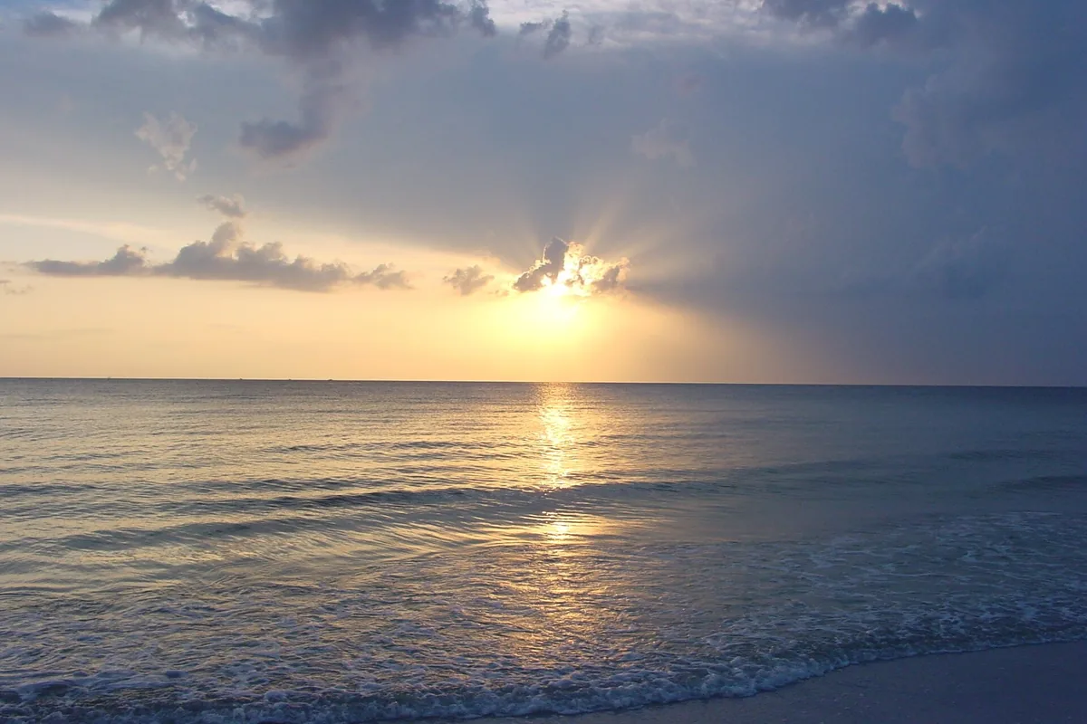 Sunset over the Gulf from North Beach at Fort De Soto Park