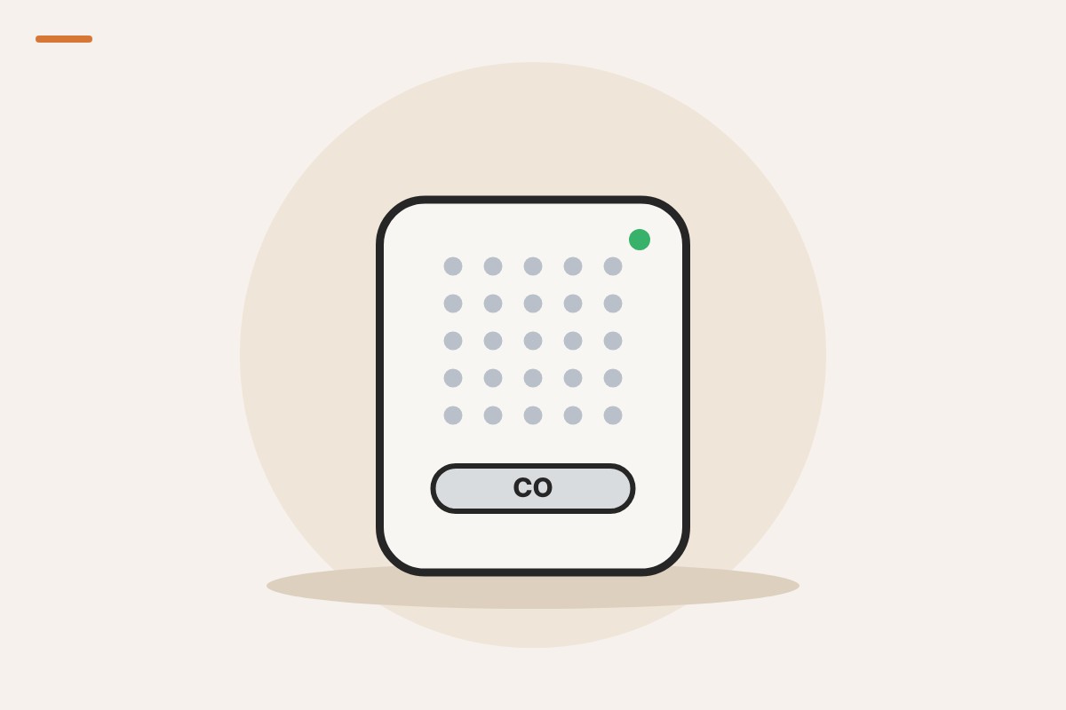 Illustration of a battery-powered carbon monoxide alarm